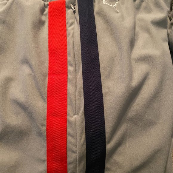 Puma Nipsey Gray TMC Adjustable Waist Zipped Pockets Athletic Marathon Pants S L - Picture 3 of 7